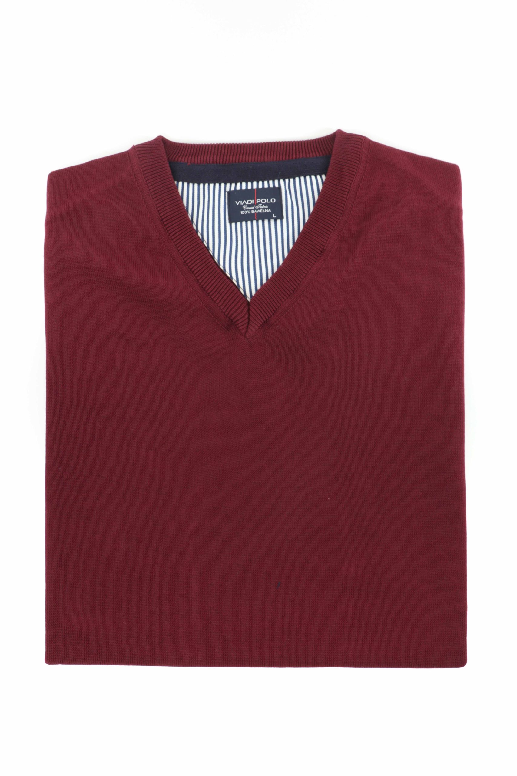 Sweter w serek Kolor: Brąz jasny Rozmiar: M – Bordowy, M